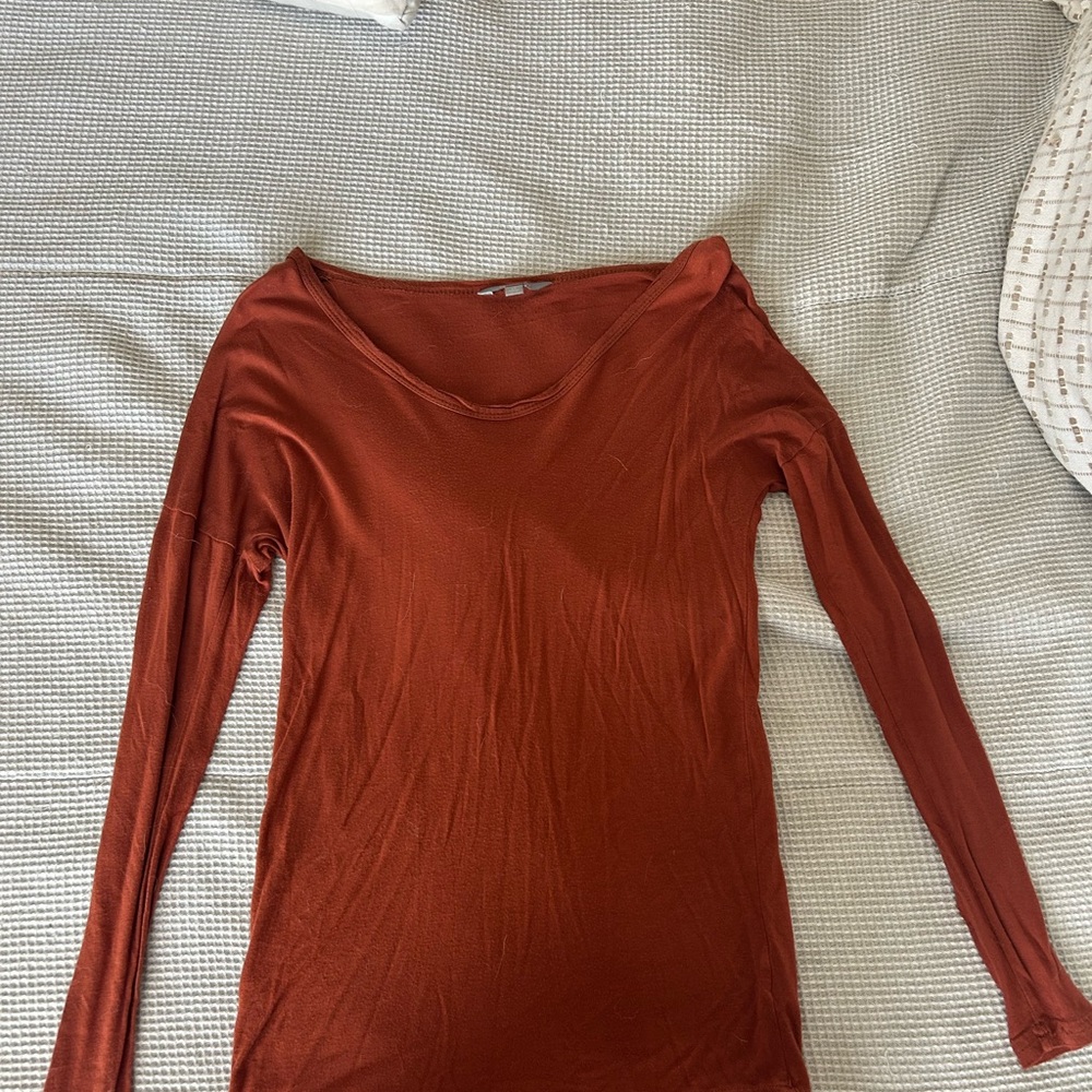 Rubbish Brown Long Sleeve Ribbed Blouse